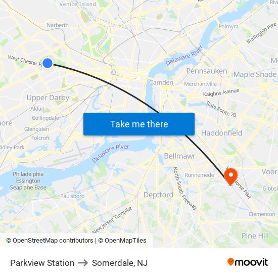 Parkview Station to Somerdale, NJ map