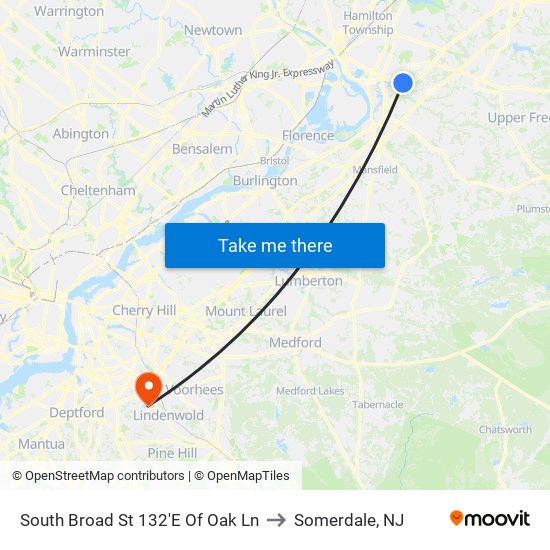 South Broad St 132'E Of Oak Ln to Somerdale, NJ map