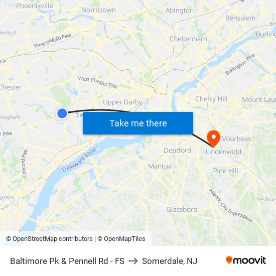 Baltimore Pk & Pennell Rd - FS to Somerdale, NJ map