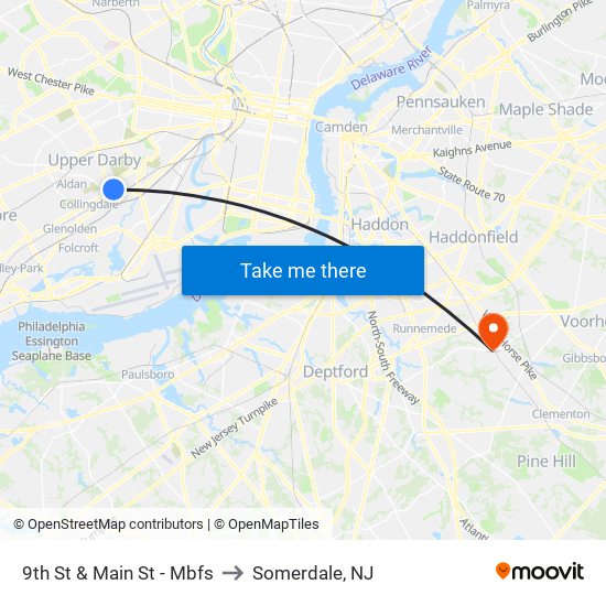 9th St & Main St - Mbfs to Somerdale, NJ map
