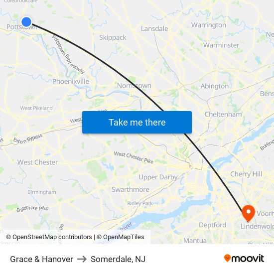 Grace & Hanover to Somerdale, NJ map