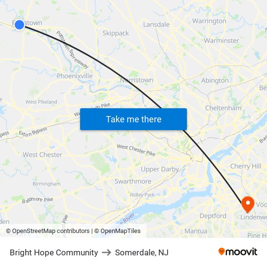 Bright Hope Community to Somerdale, NJ map