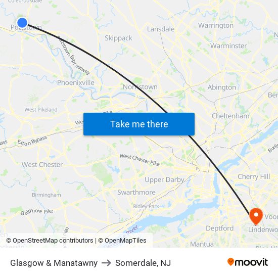 Glasgow & Manatawny to Somerdale, NJ map