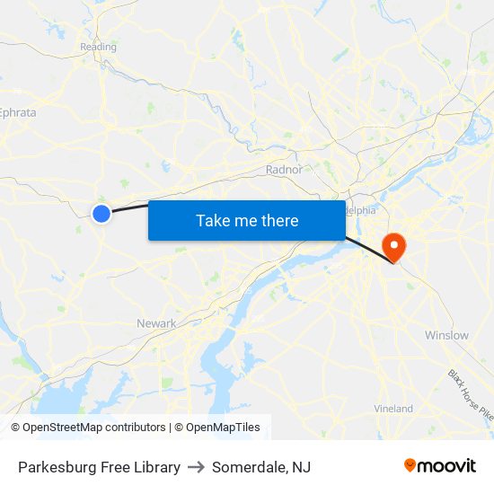 Parkesburg Free Library to Somerdale, NJ map