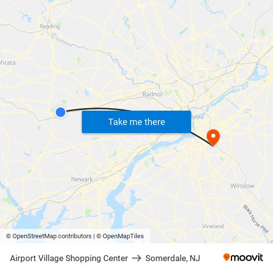 Airport Village Shopping Center to Somerdale, NJ map