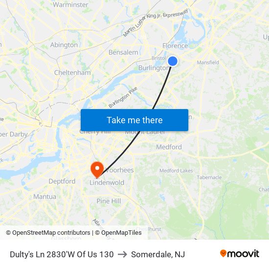 Dulty's Ln 2830'W Of Us 130 to Somerdale, NJ map