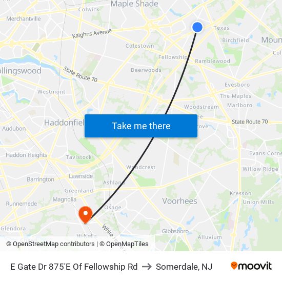 E Gate Dr 875'E Of Fellowship Rd to Somerdale, NJ map