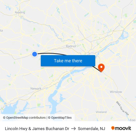 Lincoln Hwy & James Buchanan Dr to Somerdale, NJ map