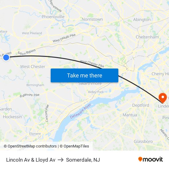 Lincoln Av & Lloyd Av to Somerdale, NJ map