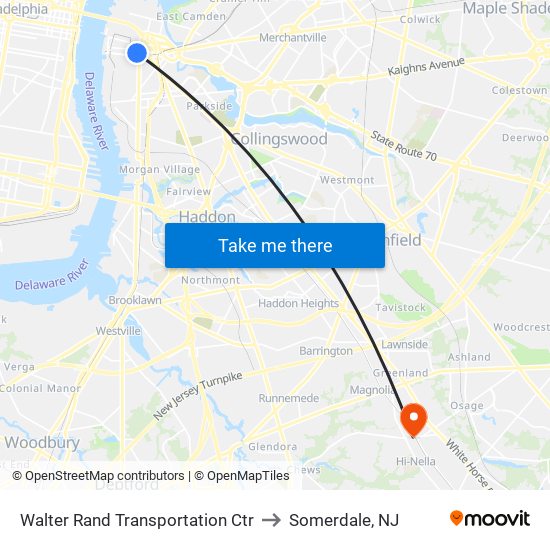 Walter Rand Transportation Ctr to Somerdale, NJ map