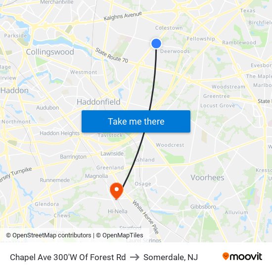 Chapel Ave 300'W Of Forest Rd to Somerdale, NJ map