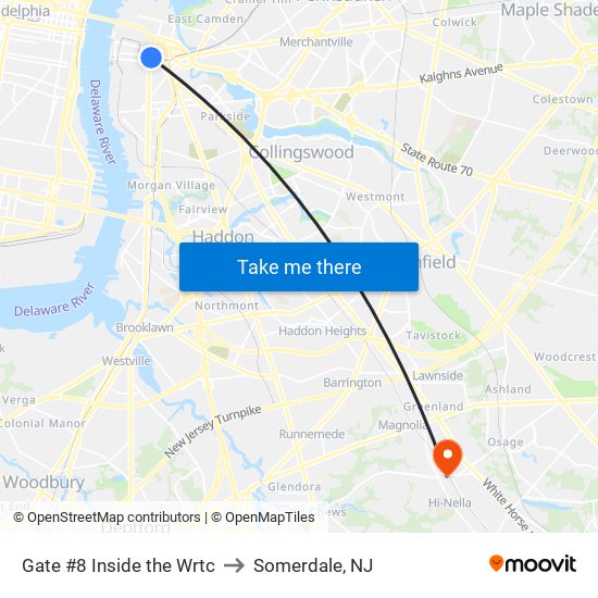 Gate #8 Inside the Wrtc to Somerdale, NJ map