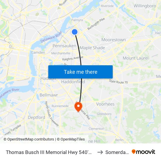 Thomas Busch III Memorial Hwy 540'N Of National H# to Somerdale, NJ map