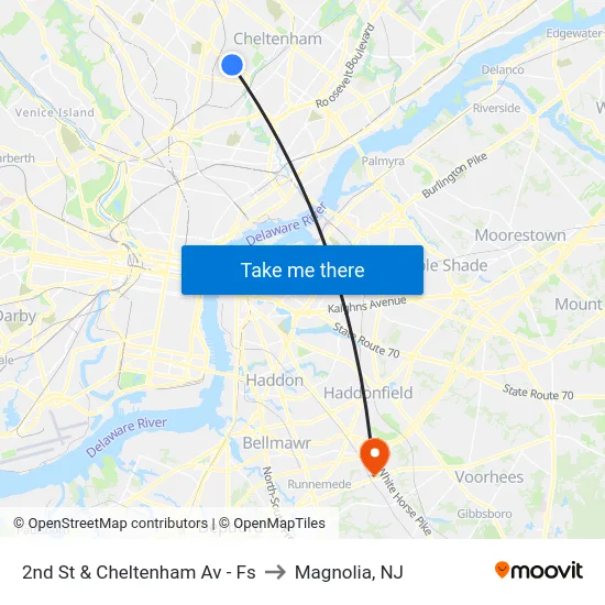 2nd St & Cheltenham Av - Fs to Magnolia, NJ map