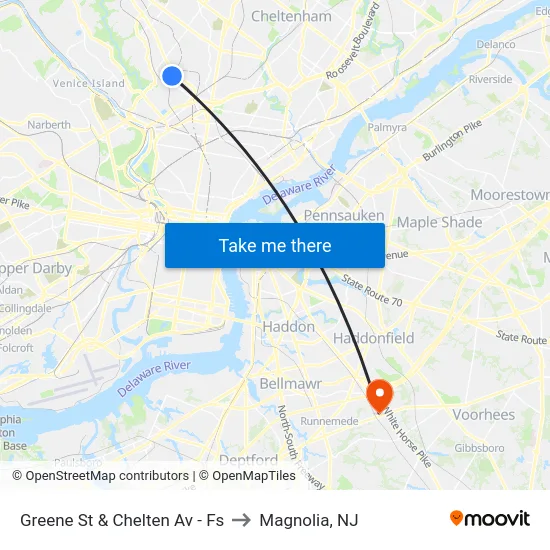 Greene St & Chelten Av - Fs to Magnolia, NJ map