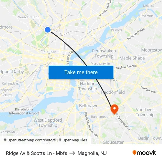 Ridge Av & Scotts Ln - Mbfs to Magnolia, NJ map