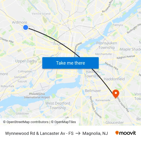 Wynnewood Rd & Lancaster Av - FS to Magnolia, NJ map
