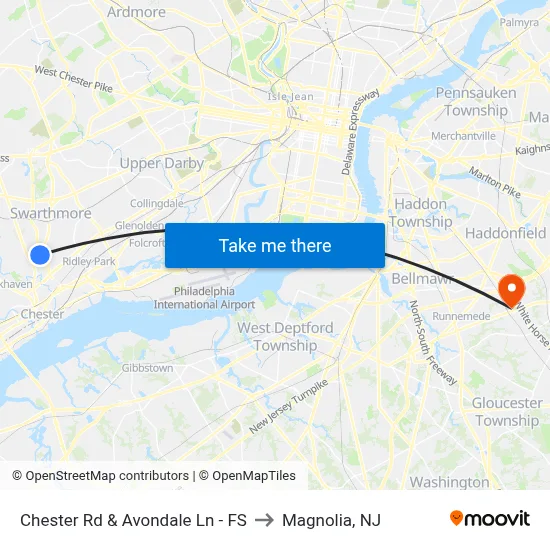 Chester Rd & Avondale Ln - FS to Magnolia, NJ map