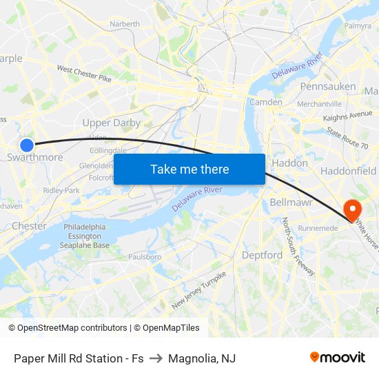 Paper Mill Rd Station - Fs to Magnolia, NJ map