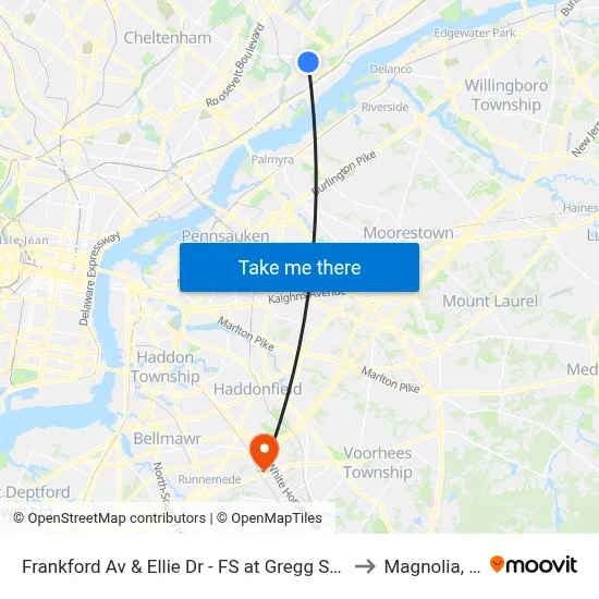 Frankford Av & Ellie Dr - FS at Gregg St Loop to Magnolia, NJ map
