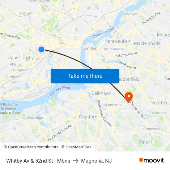 Whitby Av & 52nd St - Mbns to Magnolia, NJ map