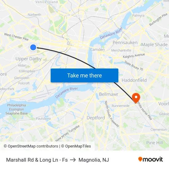 Marshall Rd & Long Ln - Fs to Magnolia, NJ map