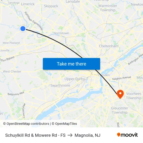 Schuylkill Rd & Mowere Rd - FS to Magnolia, NJ map