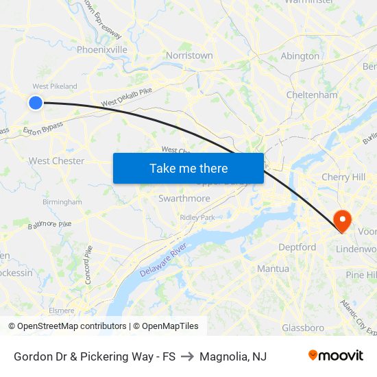 Gordon Dr & Pickering Way - FS to Magnolia, NJ map