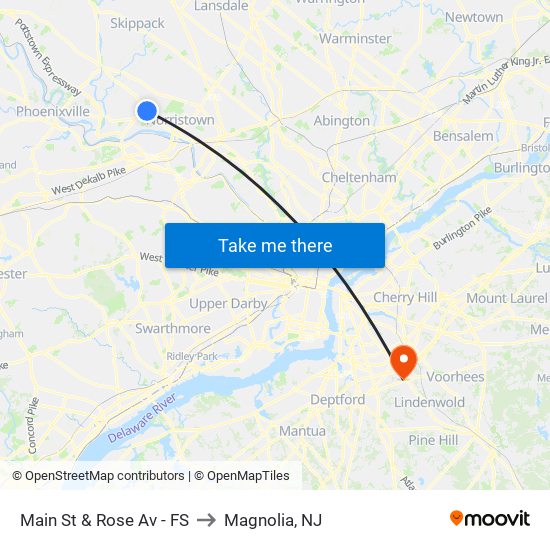 Main St & Rose Av - FS to Magnolia, NJ map