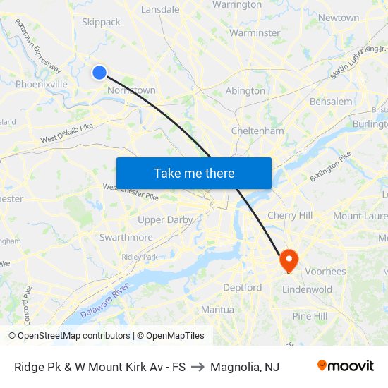 Ridge Pk & W Mount Kirk Av - FS to Magnolia, NJ map