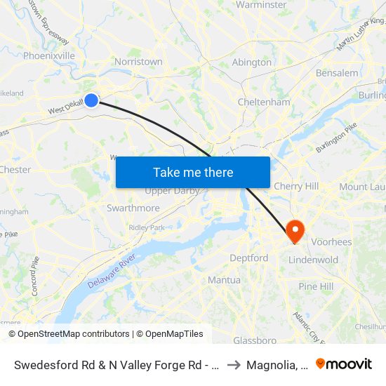 Swedesford Rd & N Valley Forge Rd - Mbfs to Magnolia, NJ map