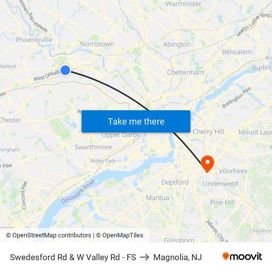 Swedesford Rd & W Valley Rd - FS to Magnolia, NJ map