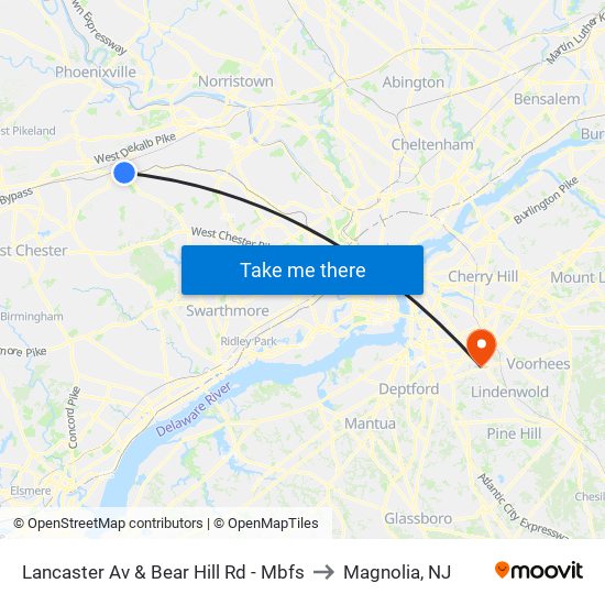 Lancaster Av & Bear Hill Rd - Mbfs to Magnolia, NJ map