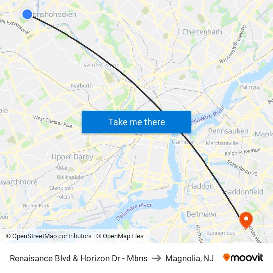 Renaisance Blvd & Horizon Dr - Mbns to Magnolia, NJ map