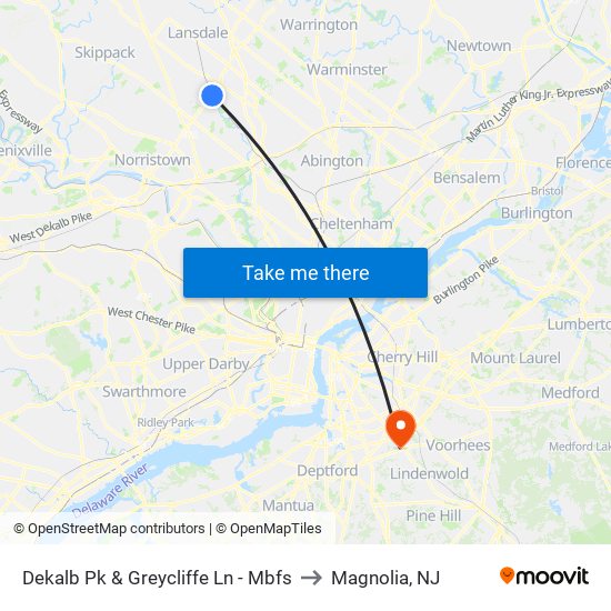 Dekalb Pk & Greycliffe Ln - Mbfs to Magnolia, NJ map