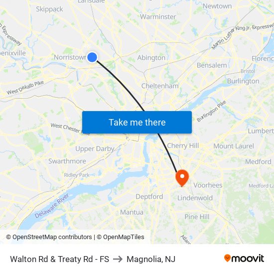 Walton Rd & Treaty Rd - FS to Magnolia, NJ map