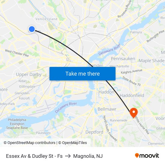 Essex Av & Dudley St - Fs to Magnolia, NJ map