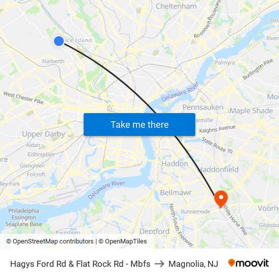 Hagys Ford Rd & Flat Rock Rd - Mbfs to Magnolia, NJ map