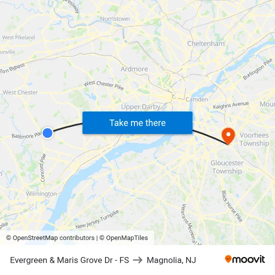 Evergreen & Maris Grove Dr - FS to Magnolia, NJ map
