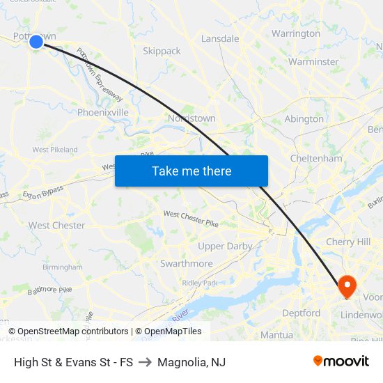 High St & Evans St - FS to Magnolia, NJ map