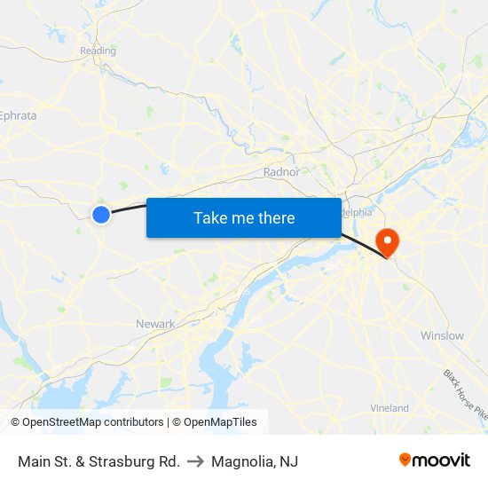 Main St. & Strasburg Rd. to Magnolia, NJ map