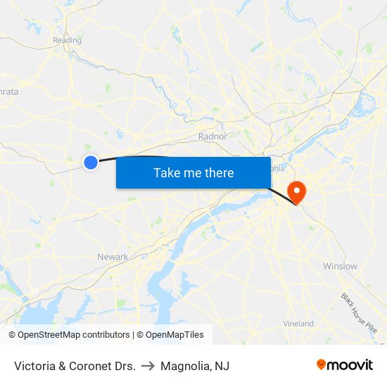 Victoria  &  Coronet Drs. to Magnolia, NJ map