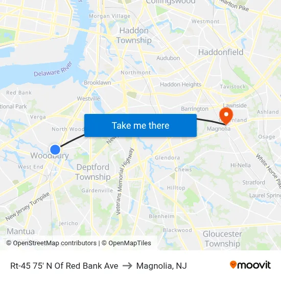 Rt-45 75' N Of Red Bank Ave to Magnolia, NJ map