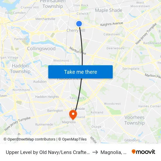 Upper Level by Old Navy/Lens Crafters to Magnolia, NJ map