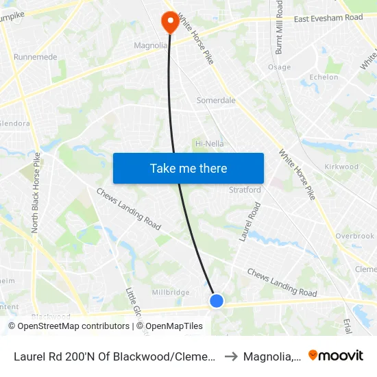 Laurel Rd 200'N Of Blackwood/Clementon Rd to Magnolia, NJ map