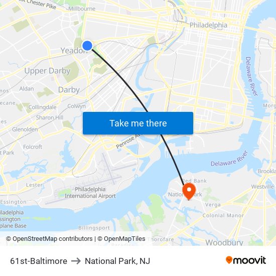 61st-Baltimore to National Park, NJ map