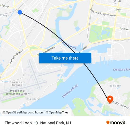 Elmwood Loop to National Park, NJ map