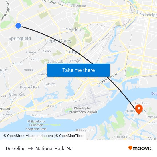 Drexeline to National Park, NJ map