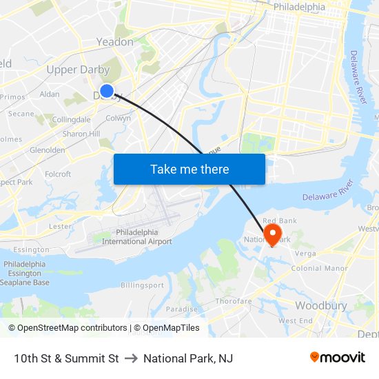 10th St & Summit St to National Park, NJ map