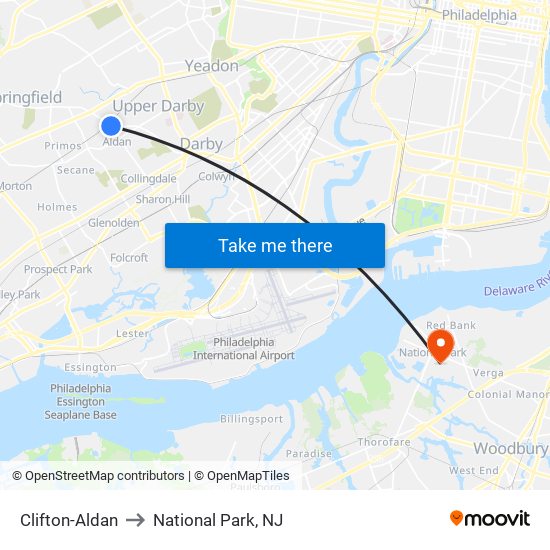 Clifton-Aldan to National Park, NJ map